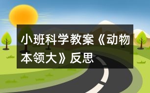 小班科學(xué)教案《動物本領(lǐng)大》反思