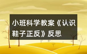 小班科學(xué)教案《認(rèn)識(shí)鞋子正反》反思