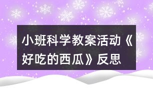 小班科學(xué)教案活動《好吃的西瓜》反思