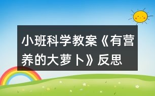 小班科學(xué)教案《有營(yíng)養(yǎng)的大蘿卜》反思