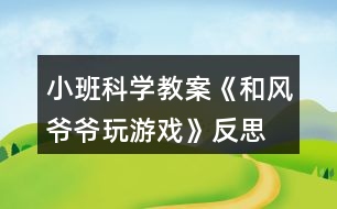 小班科學(xué)教案《和風(fēng)爺爺玩游戲》反思