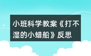 小班科學教案《打不濕的小蠟船》反思