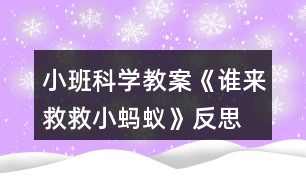 小班科學(xué)教案《誰來救救小螞蟻》反思