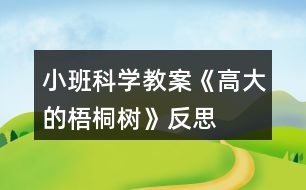 小班科學(xué)教案《高大的梧桐樹》反思