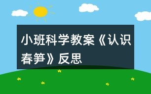 小班科學(xué)教案《認(rèn)識春筍》反思