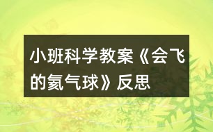 小班科學教案《會飛的氦氣球》反思