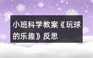 小班科學教案《玩球的樂趣》反思