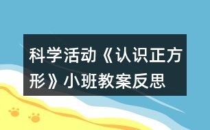 科學(xué)活動《認(rèn)識正方形》小班教案反思