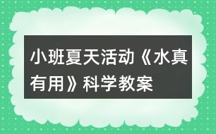 小班夏天活動《水真有用》科學教案