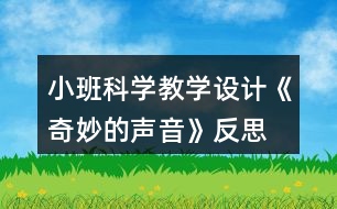 小班科學教學設(shè)計《奇妙的聲音》反思