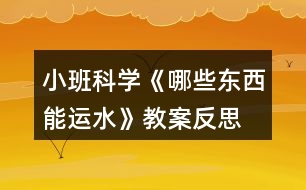 小班科學《哪些東西能運水》教案反思