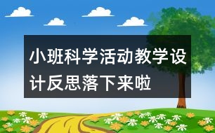 小班科學活動教學設計反思落下來啦