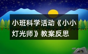 小班科學(xué)活動《小小燈光師》教案反思