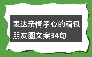 表達(dá)親情、孝心的箱包朋友圈文案34句