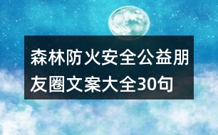 森林防火安全公益朋友圈文案大全30句