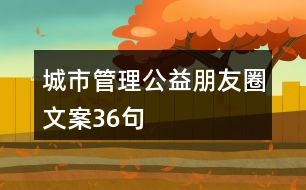 城市管理公益朋友圈文案36句