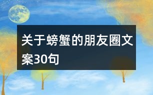 關于螃蟹的朋友圈文案30句