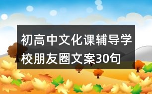 初高中文化課輔導學校朋友圈文案30句