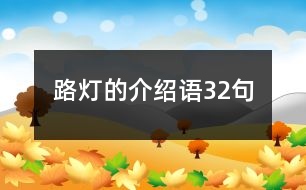 路燈的介紹語32句