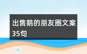 出售鵝的朋友圈文案35句