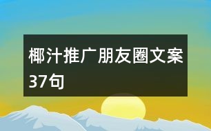 椰汁推廣朋友圈文案37句