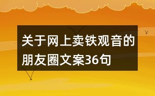 關于網上賣鐵觀音的朋友圈文案36句