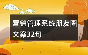 營銷管理系統(tǒng)朋友圈文案32句