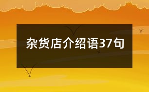 雜貨店介紹語(yǔ)37句