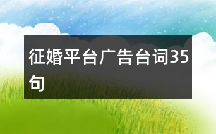 征婚平臺廣告臺詞35句