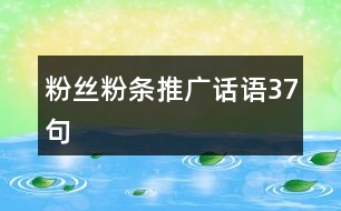 粉絲粉條推廣話語37句