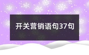 開關營銷語句37句