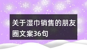 關于濕巾銷售的朋友圈文案36句