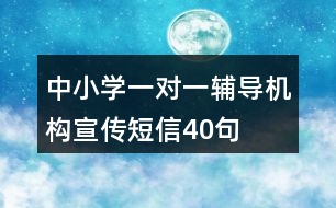 中小學一對一輔導機構宣傳短信40句