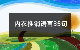 內(nèi)衣推銷語言35句