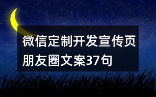 微信定制開(kāi)發(fā)宣傳頁(yè)朋友圈文案37句