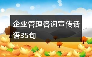 企業(yè)管理咨詢(xún)宣傳話語(yǔ)35句