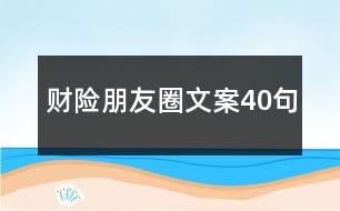 財險朋友圈文案40句