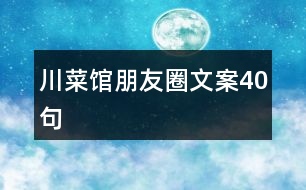 川菜館朋友圈文案40句