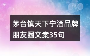 茅臺(tái)鎮(zhèn)天下寧酒品牌朋友圈文案35句