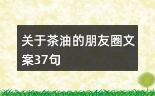 關(guān)于茶油的朋友圈文案37句