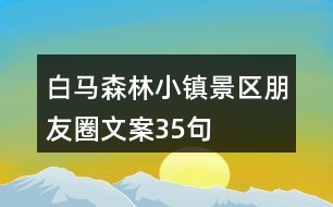 白馬森林小鎮(zhèn)景區(qū)朋友圈文案35句