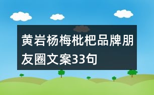 黃巖楊梅、枇杷品牌朋友圈文案33句