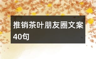 推銷茶葉朋友圈文案40句