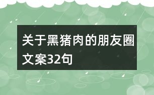 關(guān)于黑豬肉的朋友圈文案32句