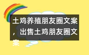 土雞養(yǎng)殖朋友圈文案，出售土雞朋友圈文案37句