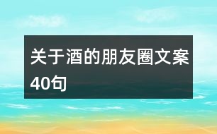 關(guān)于酒的朋友圈文案40句