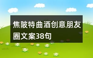 焦陂特曲酒創(chuàng)意朋友圈文案38句