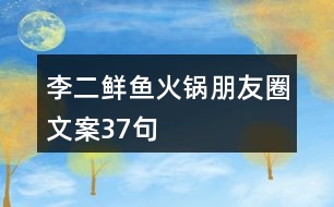 李二鮮魚(yú)火鍋朋友圈文案37句