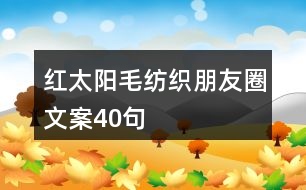 紅太陽毛紡織朋友圈文案40句