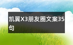 凱翼X3朋友圈文案35句